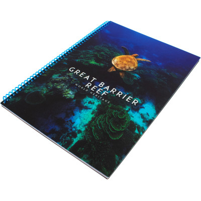 Блокнот Optima World: Reef А4 пластикова обкладинка, спіраль 80 аркушів, клітинка (O20846-23)