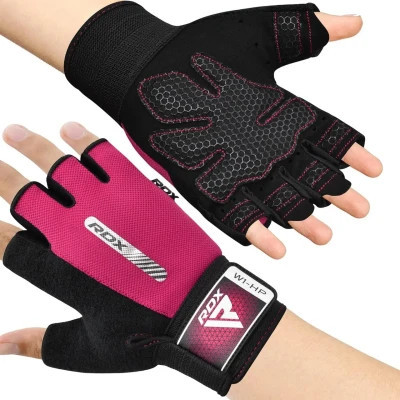 Рукавички для фітнесу RDX W1 Half Pink S (WGA-W1HP-S)