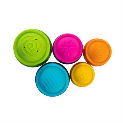 Розвиваюча іграшка Fat Brain Toys Пірамідка тактильна Чашки dimpl stack (F293ML)