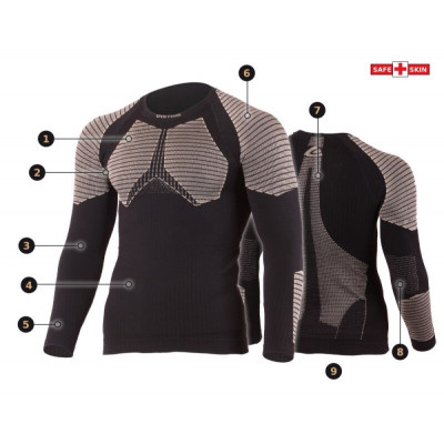 Термокофта Lasting Werolo 9070 - XXL/XXXL - чорний/сірий (002.001.3000)