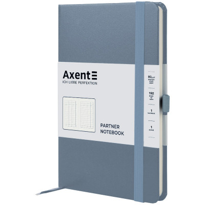 Книга записна Axent Partner 125x195 мм 96 аркушів, клітинка сіра (8201-62-A)