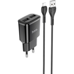 Зарядний пристрій HOCO C88A Star round dual port charger set(iP) Black (6931474749505)