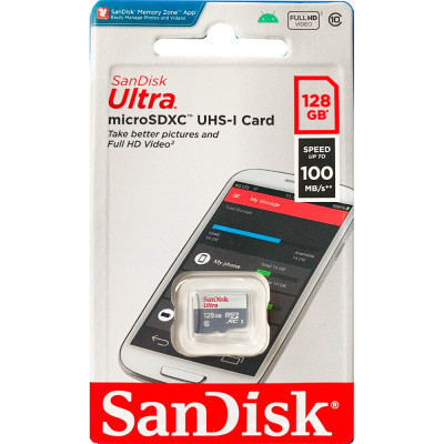 Карта пам&#039;яті SanDisk 128GB microSDXC class 10 UHS-I Ultra (SDSQUNR-128G-GN3MN)