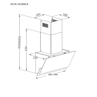 Витяжка кухонна Pyramida NX 60 (800) B GWH
