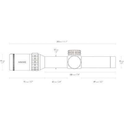Оптичний приціл Hawke Frontier 1-6x24 корпус 30 мм сітка L4a D (18400)