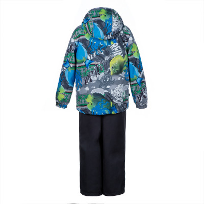 Комплект верхнього одягу дитячий Huppa YOKO 41190014 сірий з принтом/темно-сірий 116 (4741468787053)