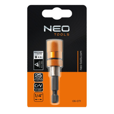 Тримач для біт Neo Tools для шуруповерта 1/4&quot;, 60 мм (06-071)
