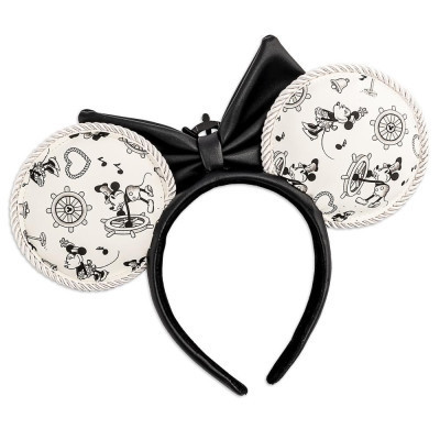 Дитячий обруч для волосся Loungefly LF Disney - Steamboat Willie Ears Bow Rope Piping (WDHB0086)