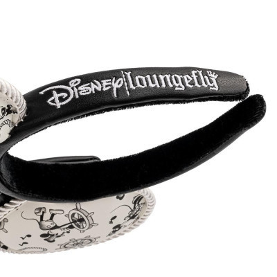 Дитячий обруч для волосся Loungefly LF Disney - Steamboat Willie Ears Bow Rope Piping (WDHB0086)