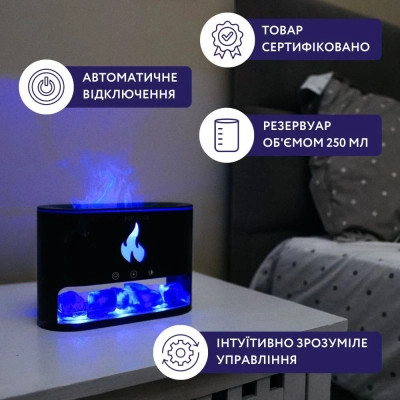 Зволожувач повітря Neor FLAME AROMA 25ML10 BK