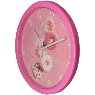 Настінний годинник Optima Donut пластиковий, рожевий (O52103)