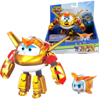 Трансформер Super Wings Transforming Золотий Хлопчик і улюбленець (Golden Boy &amp; Pet) (EU770441)