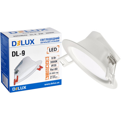 Світильник Delux DL-9 3000К 9Вт 720лм 230В D110мм (90018629)