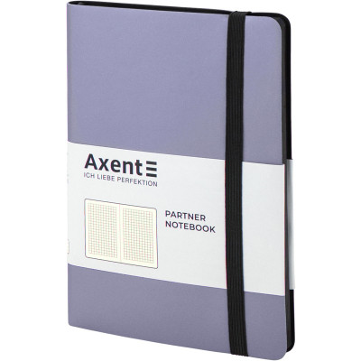 Блокнот Axent Partner Soft, 125х195, 96арк, кліт, сріблястий (8206-34-A)