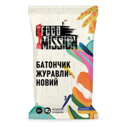 Батончик Food Mission Журавлино-вишневий 40 г (fm.30207)