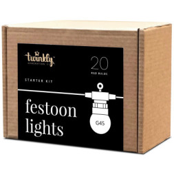 Гірлянда Twinkly Smart LED Twinkly Festoon RGB 20, G45, Gen II, IP44, 10м, чорний (TWF020STP-BEU)