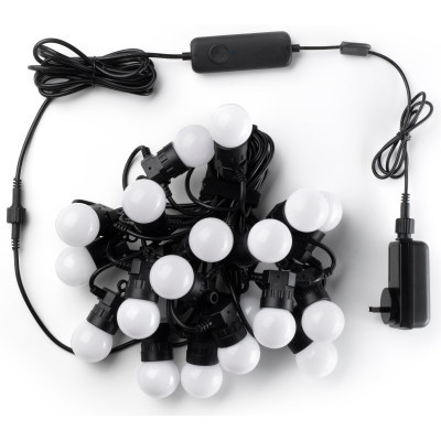 Гірлянда Twinkly Smart LED Twinkly Festoon RGB 20, G45, Gen II, IP44, 10м, чорний (TWF020STP-BEU)