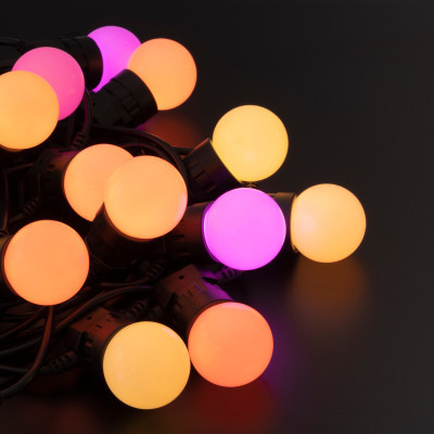 Гірлянда Twinkly Smart LED Twinkly Festoon RGB 20, G45, Gen II, IP44, 10м, чорний (TWF020STP-BEU)