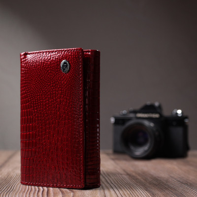 Гаманець ST Leather З натуральної шкіри Червоний (22708)
