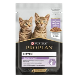 Вологий корм для кішок Purina Pro Plan Kitten Nutrisavour. З індичкою. Для кошенят 85г (7613036093453)