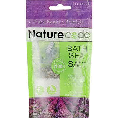 Сіль для ванн Nature Code морська Квіти лаванди й ефірна олія 100 г (4820205302138)