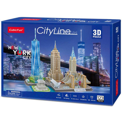 Пазл Cubic Fun Тривимірна головоломка-конструктор Сіті лайн Нью-Йорк (MC255h)