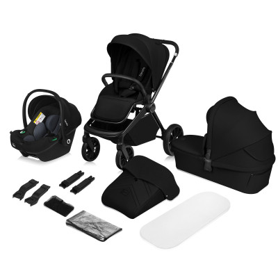 Коляска Lionelo 3 в 1 MIKA PLUS BLACK ONYX (LO-MIKA PLUS 3IN1 BLACK ONYX)