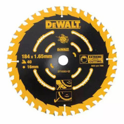 Диск пильний DeWALT EXTREME, 184 х 16 мм, 40 z, ATB, 18 град, універсальне застосування (DT10303)