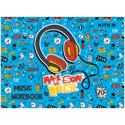 Зошит Kite для нот Headphones А5, 20 аркушів (K24-405)