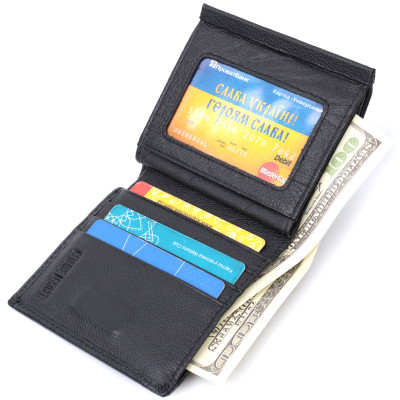 Портмоне ST Leather З натуральної шкіри Чорне (22724)