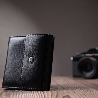 Портмоне ST Leather З натуральної шкіри Чорне (22724)