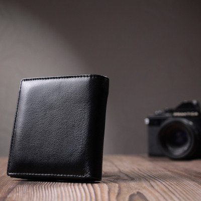 Портмоне ST Leather З натуральної шкіри Чорне (22724)