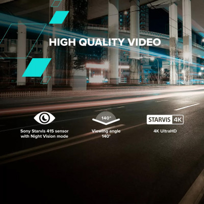 Відеореєстратор Canyon DVR40GPS UltraHD 4K 2160p GPS Wi-Fi Black (CND-DVR40GPS)