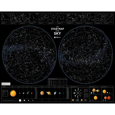 Скретч карта 1DEA.me Карта зоряного неба Star map of the sky (13033)