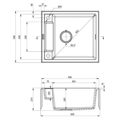 Мийка кухонна Deante Magnetic (ZRM G103)