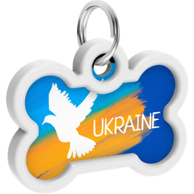 Адресник для тварин WAUDOG Smart ID з QR паспортом &quot;Прапор&quot;, кістка 40х28 мм (0640-0229)
