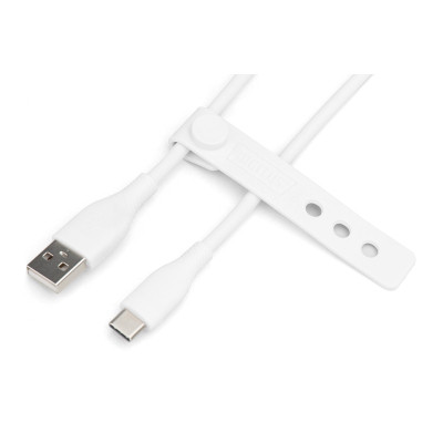Дата кабель USB 2.0 AM to Type-C 1.0m 60W white Digitus (AK-300340-010-W)