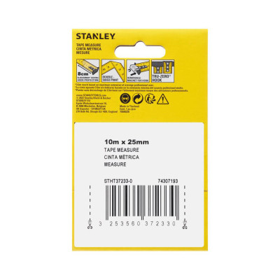 Рулетка Stanley CONTROCONTROL-LOCK 10мх25мм двостороння шкалаL-LOCK 10мх25мм, двосотроння шкала (STHT37233-0)