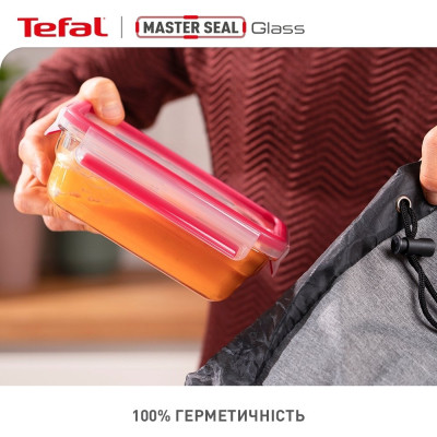 Харчовий контейнер Tefal Master Seal, Набір 3шт, жаростійке скло, прозорий (N1050910)