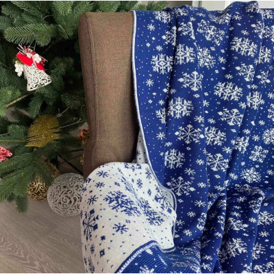 Плед Прованс Сніжинка 100х150 Синій (4823093435209)