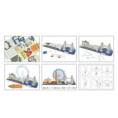 Пазл Cubic Fun Тривимірна головоломка-конструктор City Line Лондон з LED підсвіткою (L532h)