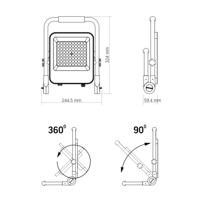 Прожектор Videx LED акумуляторний PREMIUM VIDEX F2A 50W 5000K (VL-F2A-505)