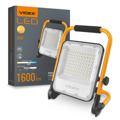 Прожектор Videx LED акумуляторний PREMIUM VIDEX F2A 50W 5000K (VL-F2A-505)