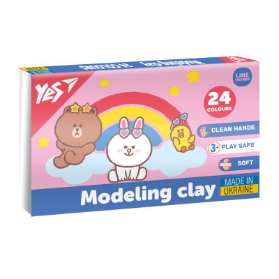 Пластилін Yes Line Friends 24 кольорів 480 г (540683)