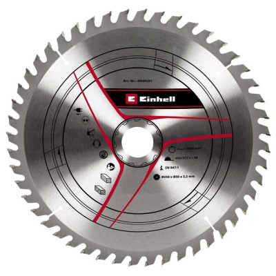 Диск пильний Einhell TCT KWB, 250х30 мм, 48 зуб. (589351)