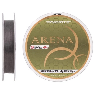 Шнур Favorite Arena PE 4x 100m 0.175/0.071mm 3.5lb/1.4kg Silver Gray (1693.10.92)
