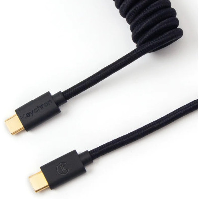 Дата кабель USB 2.0 AM to USB-C 1.36m Coiled black Keychron (CABB_KEYCHRON)