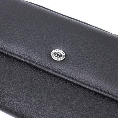 Портмоне ST Leather З натуральної шкіри Чорне (22698)
