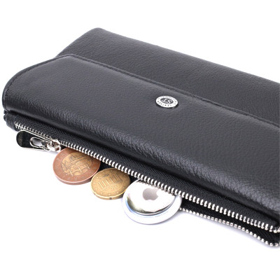 Портмоне ST Leather З натуральної шкіри Чорне (22698)