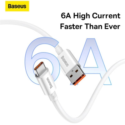 Дата кабель USB 2.0 AM to USB-C 1.0m Superior Fast Charging 100W moon white Baseus (P10320102214-01)
